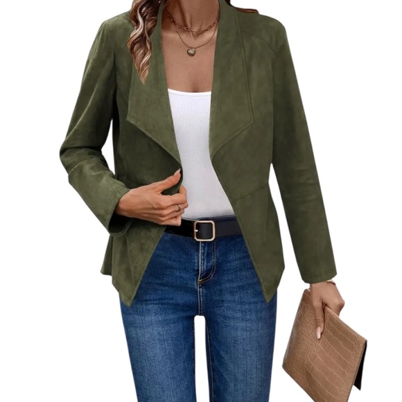 Women’s Long Sleeve Open Front Jacket - Picture 1 of 5